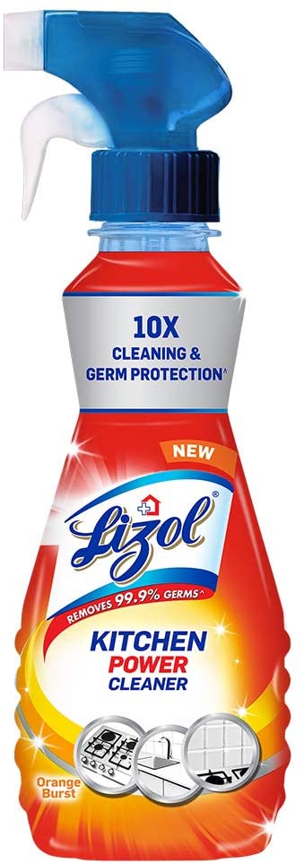 Lizol Kitchen Power Cleaner Liquid Spray 250 Ml | Removes 99.9% Germs | Cleans Stove, Chimney & Sink
