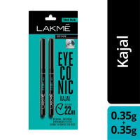 Lakme Eyeconic Kajal Twin Pack, Black, 0.35g With 0.35g