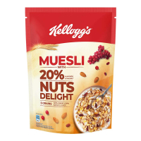 Kellogg's Muesli 20% nuts Delight | Breakfast Cereal | High In iron| high In fibre | naturally cholesterol Free | 500g pack