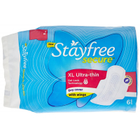 Stayfree Secure Xl Ultra Thin Sanitary Napkins With Wings (6 Count)