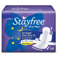 Stayfree Dry Max All Night Sanitary Napkins (14 Count)