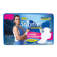 Stayfree Secure Xl Cottony Sanitary Napkins With Wings (20 Count)