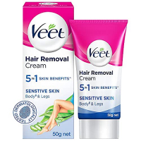 Veet Silk & Fresh Hair Removal Cream, Sensitive Skin - 50 G