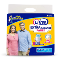 Lifree Medium Size Diaper Pants Extra Absorb Easy Self Wear High Absorbing - 10 Count