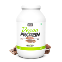 Qnt Vegan Protein | 100% Plant Based Protein With Amino Acids | Chocolate Muffin Flavour | 908g | 45 Servings (70% Protein, 0 Sugar, Lactose Free)