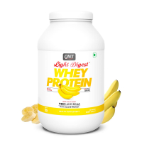 Qnt Light Digest Whey Protein Powder |low Sugar & High Fiber | 908g |banana | 45 Servings (74% Protein, 3.7g Bcaa, Low Sugar)