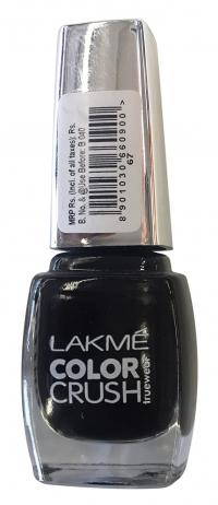 Lakmé True Wear Color Crush Nail Color, Black 67, 9ml